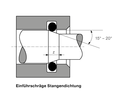 Einfuehrschraege Stangendichtung