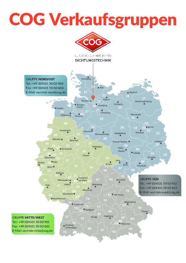 Kartenübersicht COG Verkaufsgruppen national Kartenübersicht COG Verkaufsgruppen national